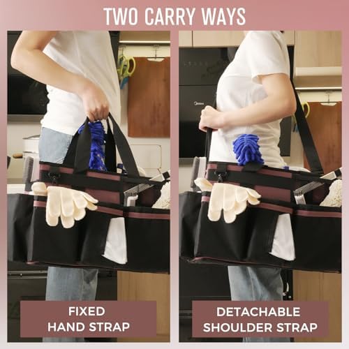 SCAVATA Wearable Cleaning Caddy, Cleaning Caddy Supplies Organizer with Handl...