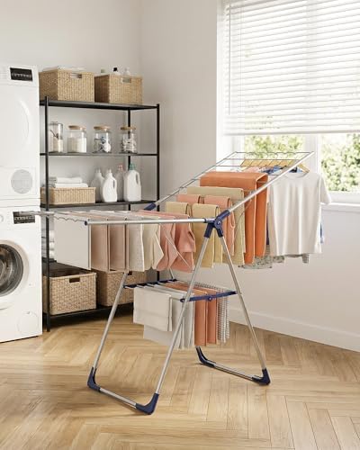 Sakugi Clothes Drying Rack, 55.5" Adjustable Wings, Foldable Design