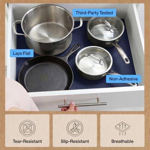 GORILLA GRIP powerGRIP Drawer Shelf and Cabinet Liner, 12"x20', Navy...