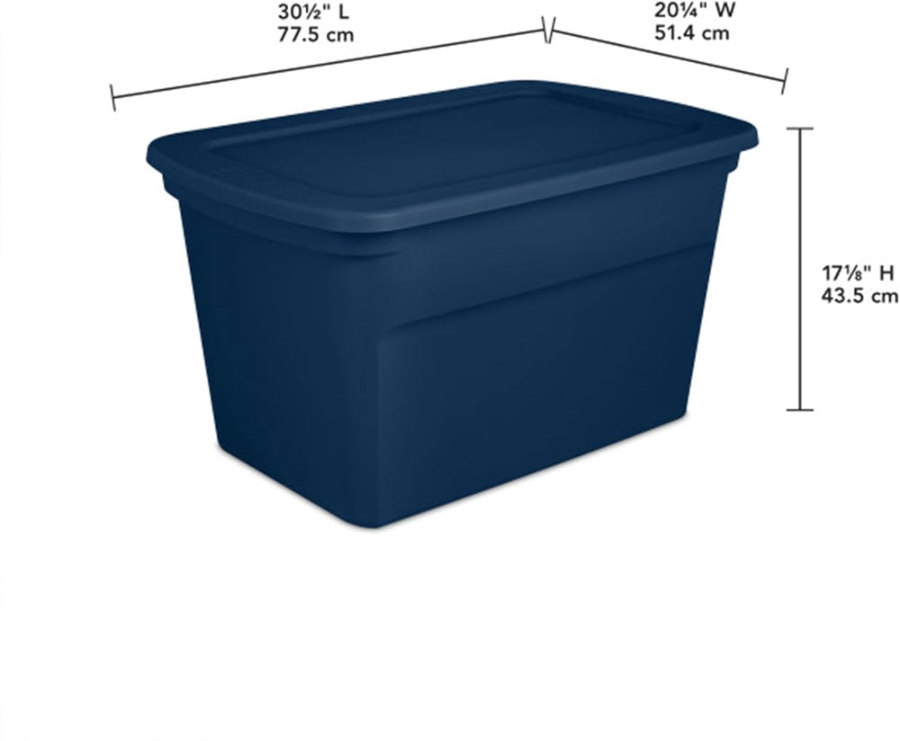 Sterilite Tote, Plastic Storage Bins with Snap Lids, 30 Gallon, 12-Pack