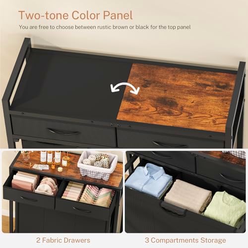 Laundry Sorter, Rolling Laundry Hamper with 3 Section Pull-Out Bags, Laundry ...