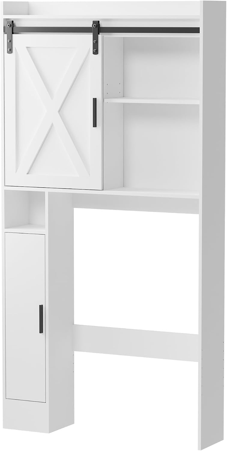 MU Over The Toilet Storage Cabinet with Side Shelves, Bathroom Storage Organi...