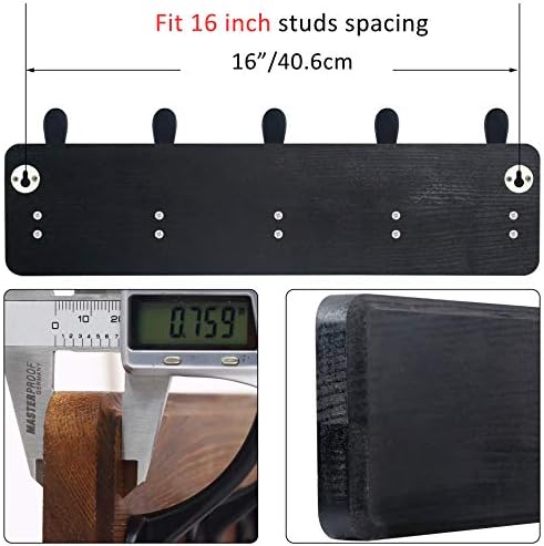 WEBI Rustic Coat Rack Wall Mount,Wood Coat Hooks Wall Mounted Coat Hanger,16&...