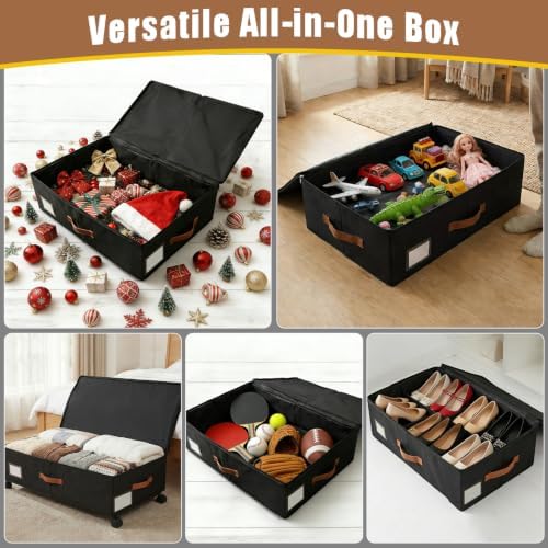 Large Under Bed Storage Containers with Wheels, 2-Pack Underbed Storage Bin