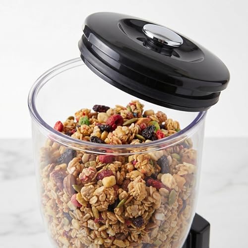 ZevrO Dry Food & Cereal Dispenser, 4.4 Cups, Black, Original Dual
