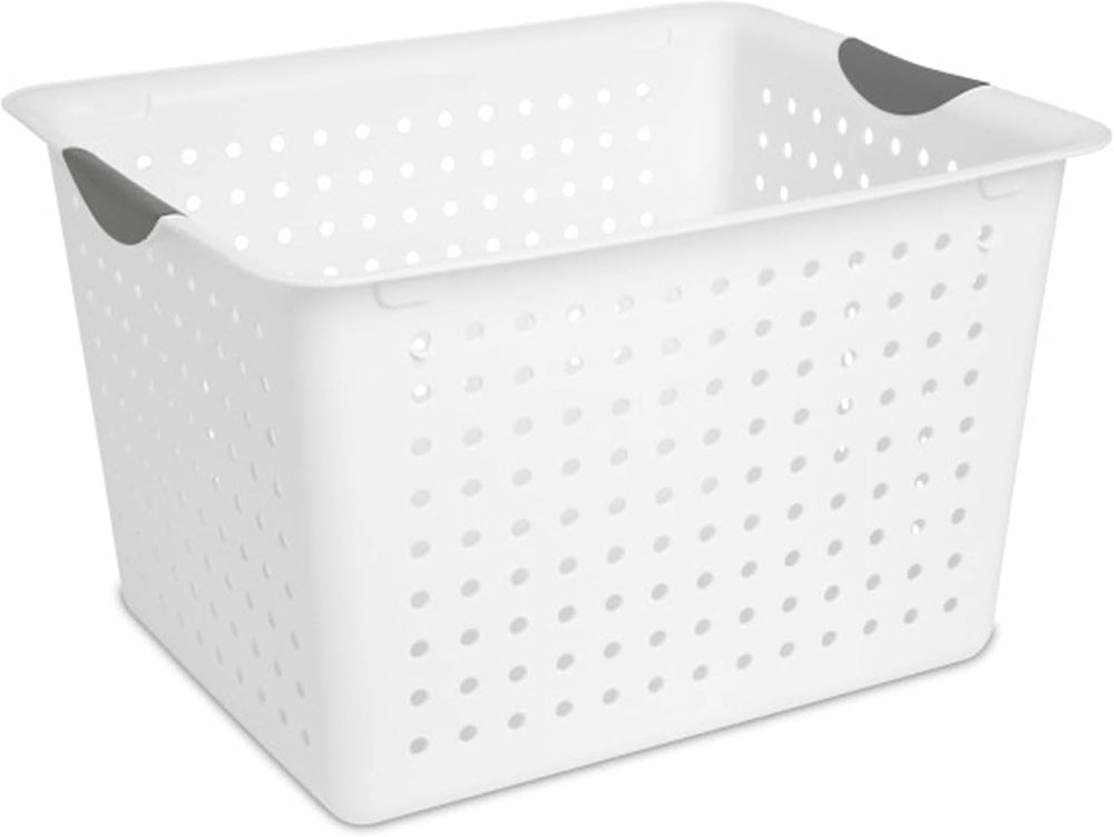 Sterilite Deep Ultra Basket, Open Top Plastic Storage Organizer, 18-Pack