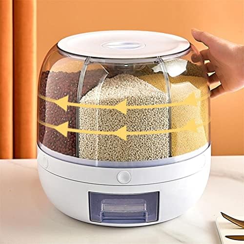 Dry Grain & Rice Storage Container - 12L Separate Rice Bucket Cereal Disp...