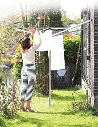 Brabantia Topspinner Outdoor 4 Arm Spinning Clothesline (164 ft/Ø 1.8") ...