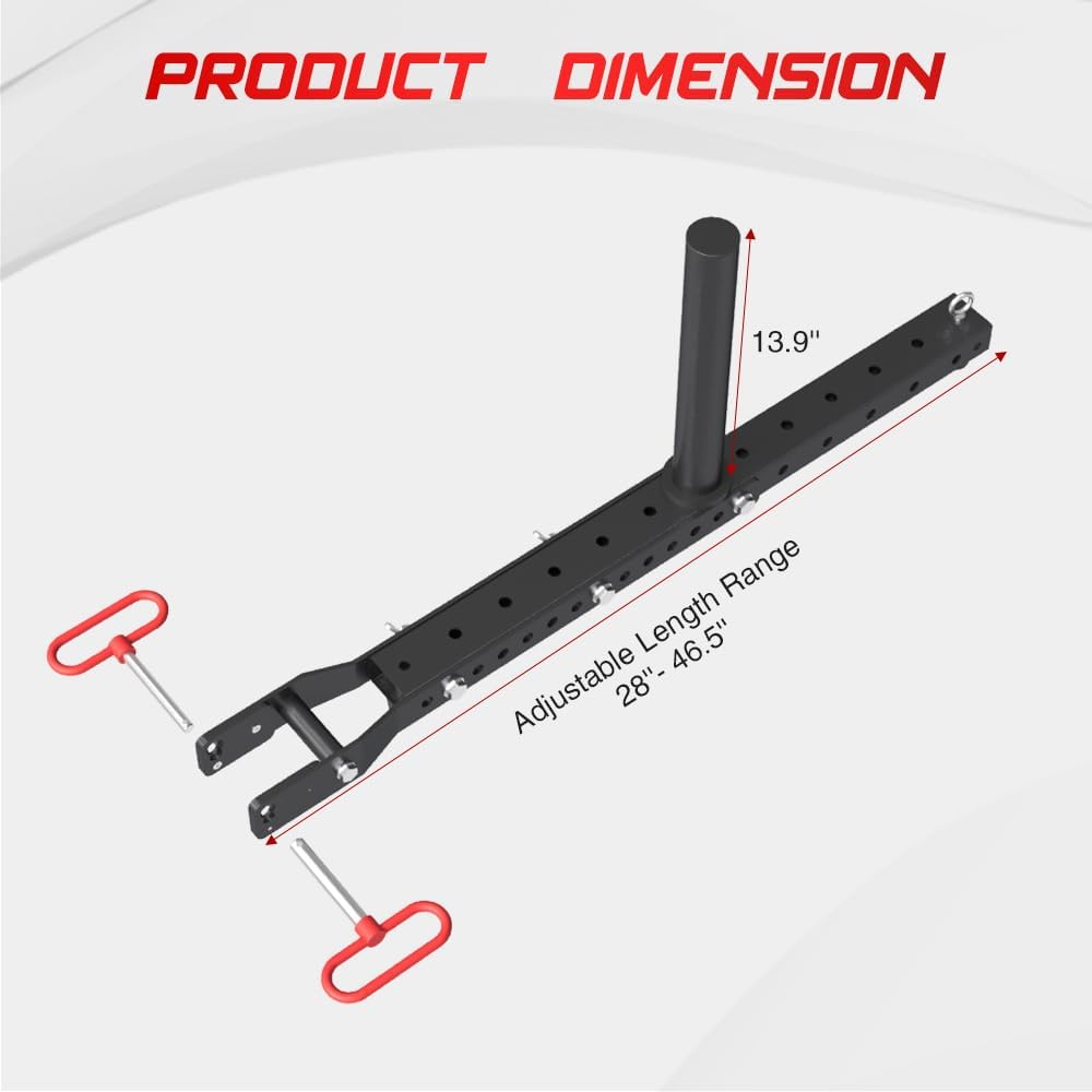Adjustable Length Belt Squat Attachment for All Power Racks