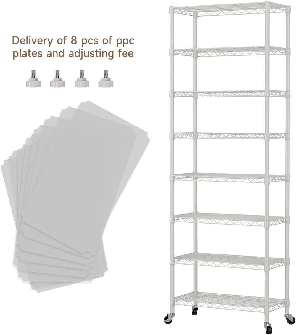 Golpart 8Tier Adjustable Storage Shelves Metal Wire Shelving Standing Shelf