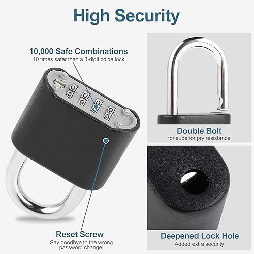 DELSWIN Heavy-Duty Combination Padlock Locker Lock - 4 Digit Combination Lock...