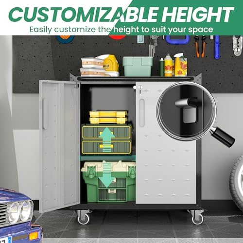 10-Piece Heavy Duty Steel Garage Cabinet System | All-in-One Modular Garage C...