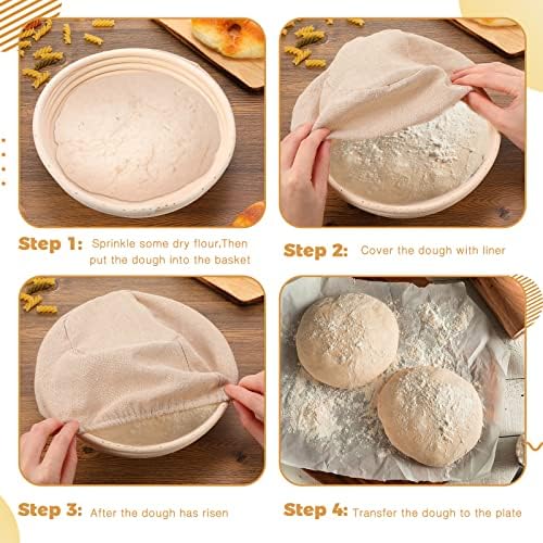 Patelai 10Pcs Banneton Bread Proofing Basket Banneton Baskets Bulk,8 Inch