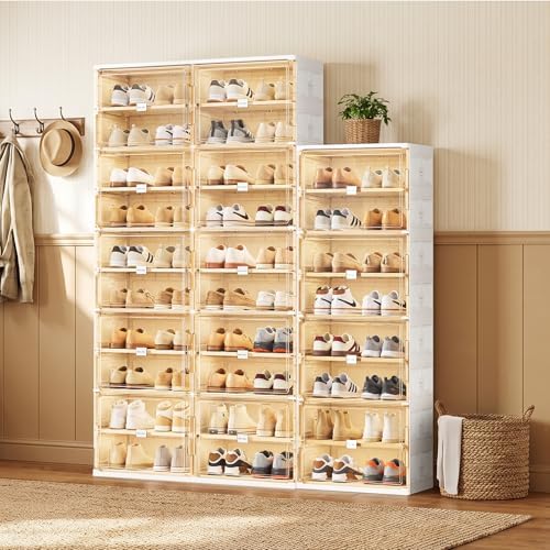 JEKO&JEKO 10 Tiers Foldable Shoe Rack Organizer Cabinet for Closet Entryw...