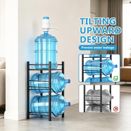 Small 5 Gallon Water Jug Holder, 3 Tier Water Jug Stand Holder 5 Gal Water Bo...