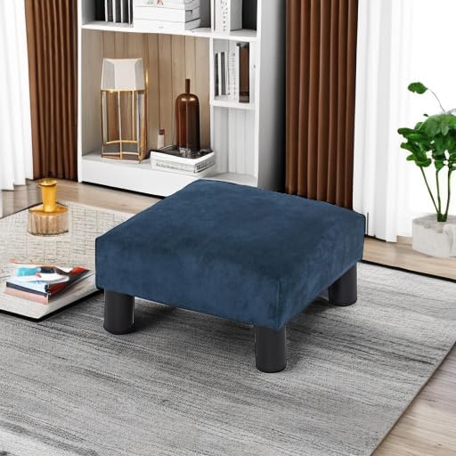 Joveco Small Foot Rest Stool Ottoman, 15" Fabric Square Short Low Footst...