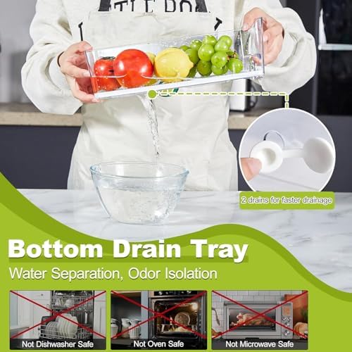 3-Pack Fridge Organizers and Storage, Stackable Refrigerator Bins