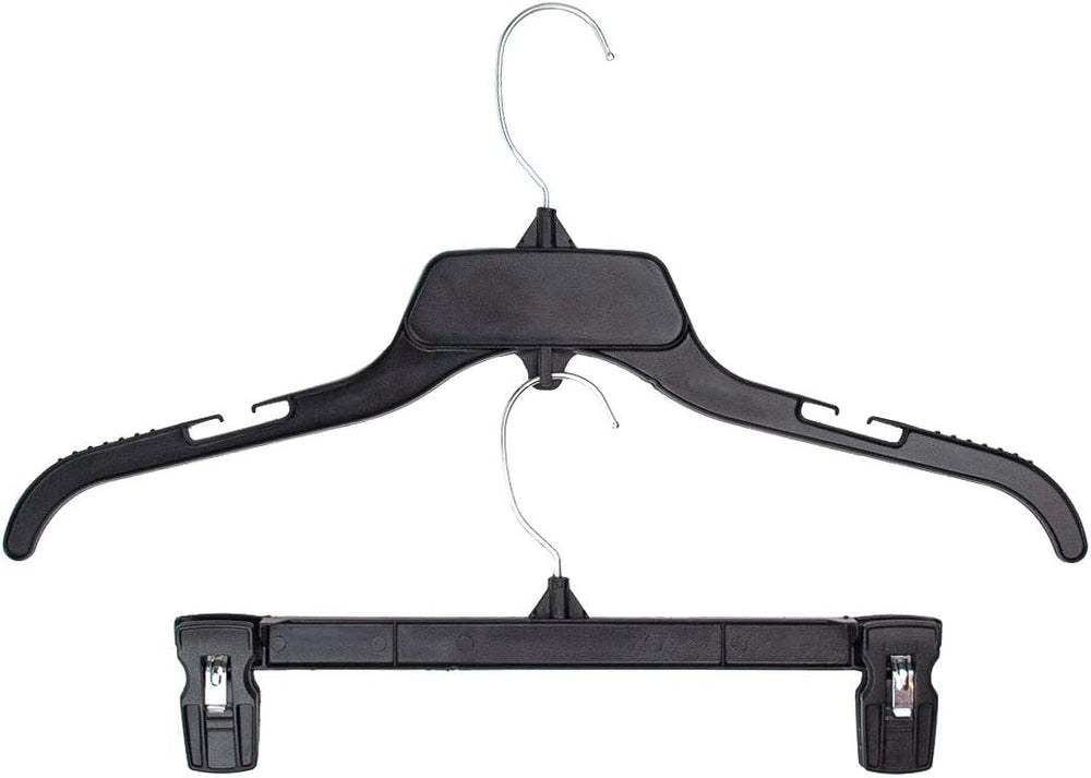 HangOn Shirt & Pants Hangers Combo Set Recycled Plastic, Black, 17 Inch &...