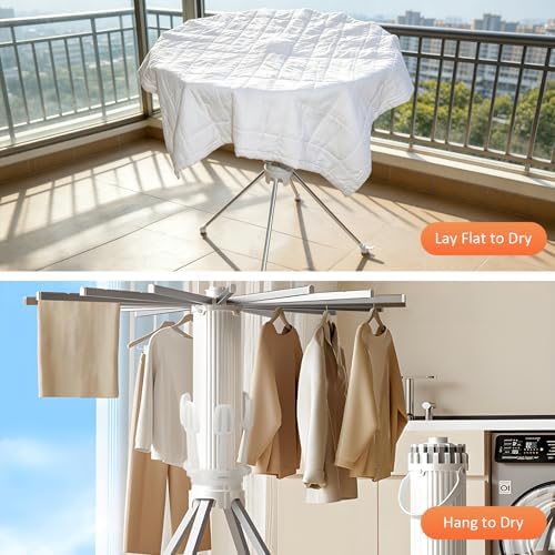 Foldable Laundry Rack with 6 Shoe Holders 24 Clothespins