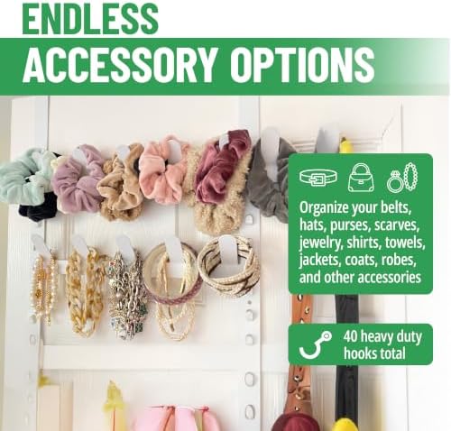 Evelots Rack for Purses, Belts, Jewelry, Ties, Hats - New Over the Door Organ...