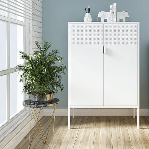 Chshin Metal Storage Cabinet,Kitchen Pantry Storage Cabinets with Doors,Buffe...