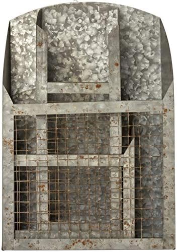 Primitives by Kathy Rustic Farmhouse Wire Bins - Handmade Galvanized Metal fo...