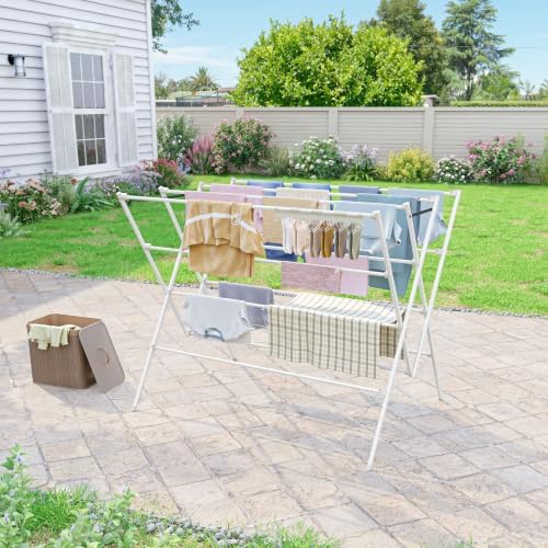Drying Rack Clothing,35.4in Long Drying Poles Large Clothes Drying Rack