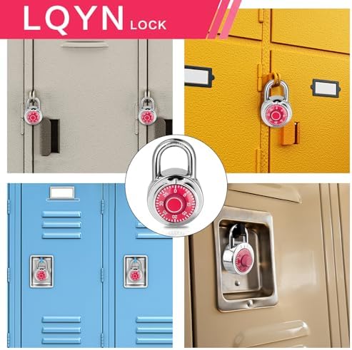 Combination Lock, LQYN Dial Combination Padlock, Pack of 48; Red