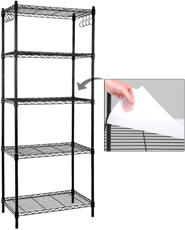 EZPEAKS 5-Shelf Shelving Unit with Shelf Liners Set of 5, NSF Certified, Adju...