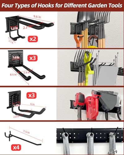 Garage Tool Organizer Wall Mount, 64in Tool Rack, 560LBS Capacity