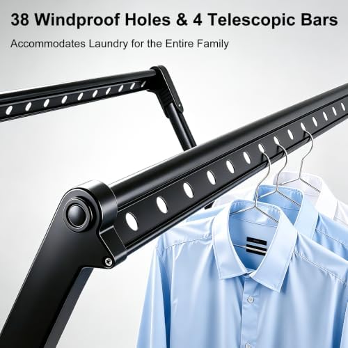 53-93 Inches Heavy Duty Foldable Clothes Drying Rack, Aluminum Alloy and Carb...