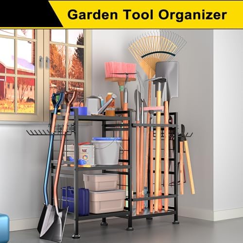 GIOTORENT 6 Tier Garden Tool Organizer, Garage Storage and Organization, Meta...