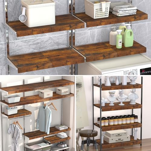 MyLifeUNIT Wire Shelf Covers, 8 PCS Wood Wire Rack Covers for Pantry, Closet,...