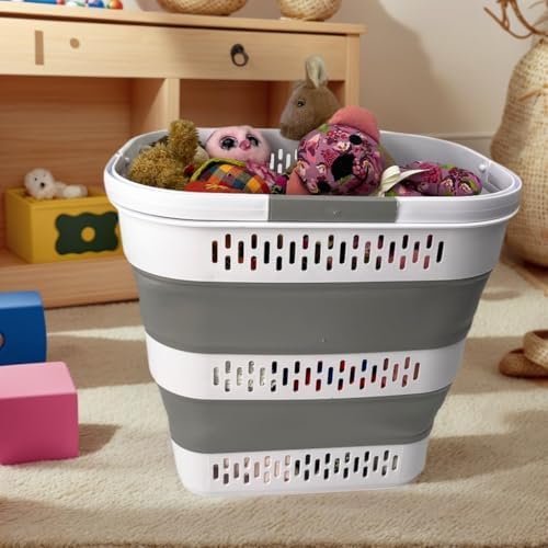 SAMMART 38L(10 Gal) Collapsible Laundry Basket - Foldable Pop-Up Storage Cont...