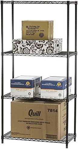 SI Shelving Inc. 8" d x 48" w x 72" h Black Wire Shelving with...