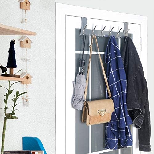 WEBI Over The Door Hooks Door Hanger:Over The Door Towel Rack with 6 Hooks fo...