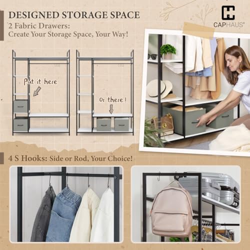 CAPHAUS 979lbs Capacity Garment Rack for Hanging Clothes, Heavy Duty Open War...