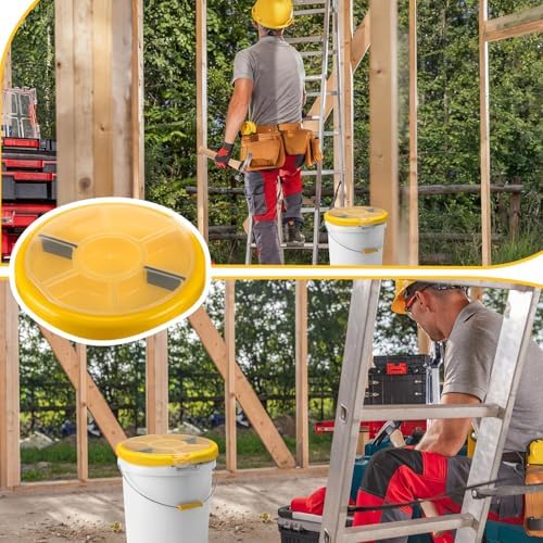 3 Pcs 5 Gallon Bucket Tool Organizer Yellow Bucket Seat with 2 Removable Wall...