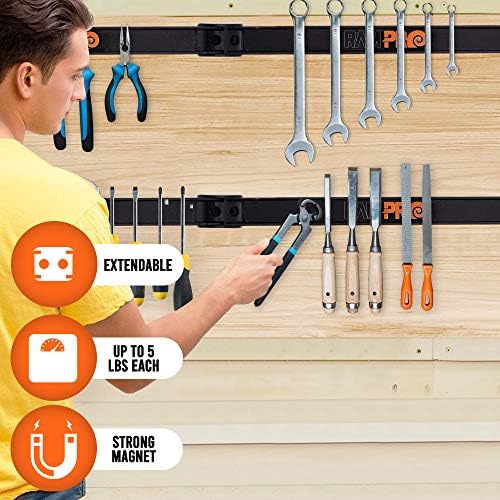 12" Magnetic Tool Holder Strip - A Tool Magnet Bar for Garage Organizati...