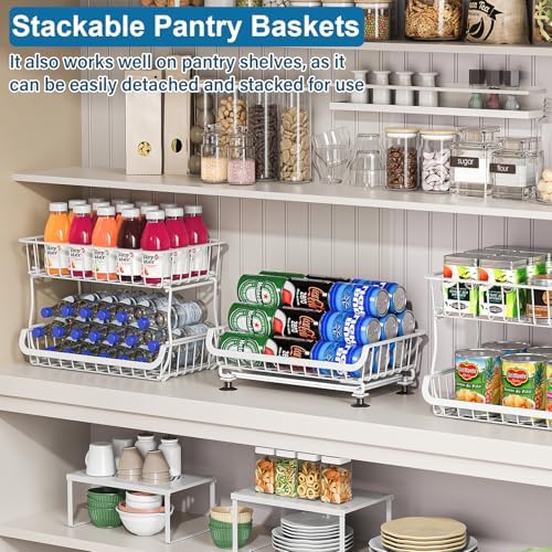 OKZEST 3-Tier Rolling Pantry Floor Organizers and Storage Cart with Wheels