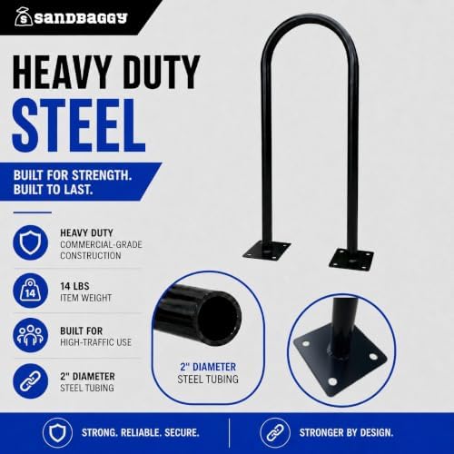 Sandbaggy In Ground Bike Rack | U Shaped, Commercial, Outdoor, 1 Loop, Steel ...