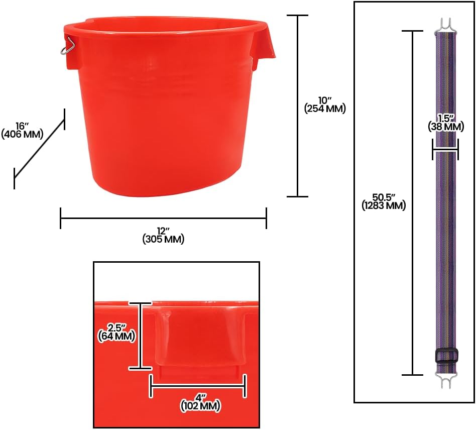 Zenport AG430R Cherry Harvest Kidney Bucket w/Strap, Great for Cherries, Figs...