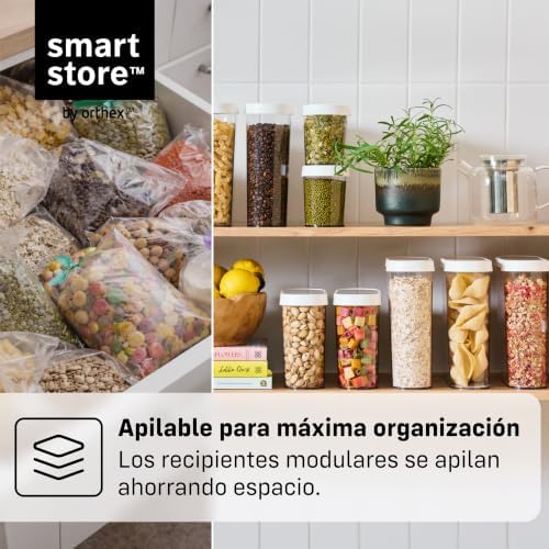 SmartStore Cereal Storage Containers, Set of 2x 2.4 L | Stackable, Clear, Fli...