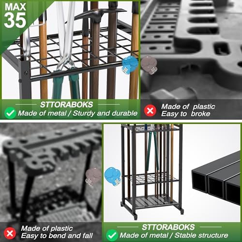 Garden Tool Organizer, Garage Tool Organizer & Garage Organization, Heavy...