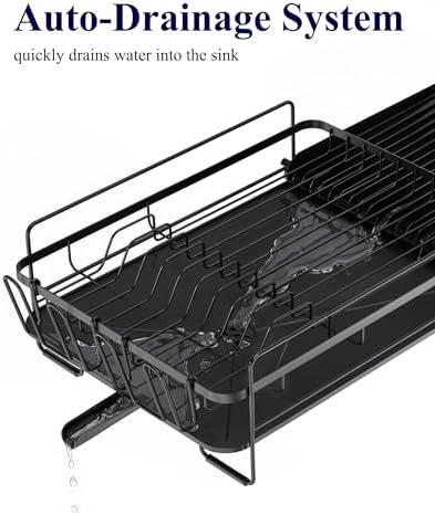 Kitsure Extendable Dish Drying Rack, 19.2"-26.7" L x 12.9" W, ...