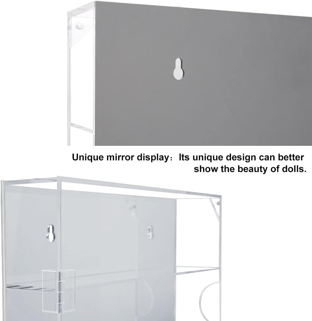 AITEE 5 Tiers Acrylic Display Case with Mirrored Back on Wall or Desktop