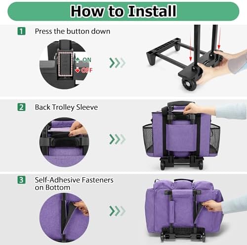 LoDrid Rolling Cleaning Caddy with Lid and Detachable Trolley, Purple