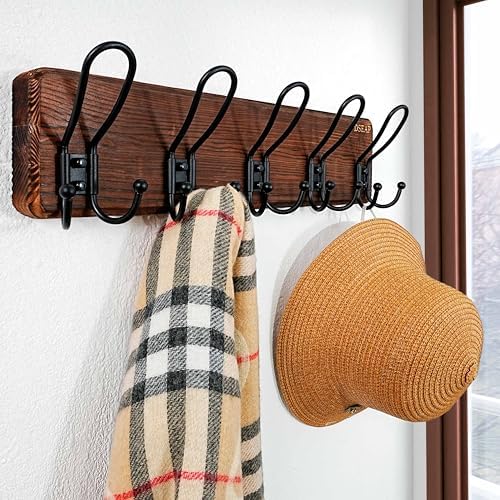 Dseap Coat Rack Wall Mounted - Heavy Duty Farmhouse Rustic Wall Coat Hanger w...
