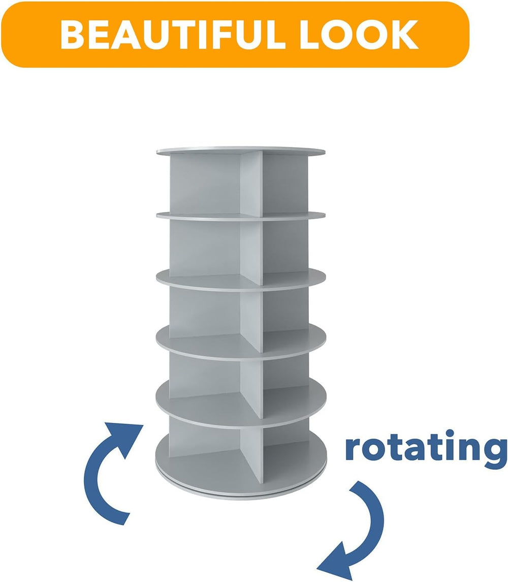SpaceAid 5 Tier Rotating Shoe Rack Tower, Spinning Shoe Display Lazy Susan, R...