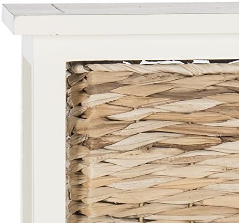 SAFAVIEH Vedette 5-Basket Wood Dresser Chest, 46" Vintage White AMH5739B